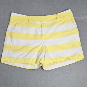 Vineyard Vines Shorts Women's Size 6 Yellow And White Striped 100%‎ Cotton